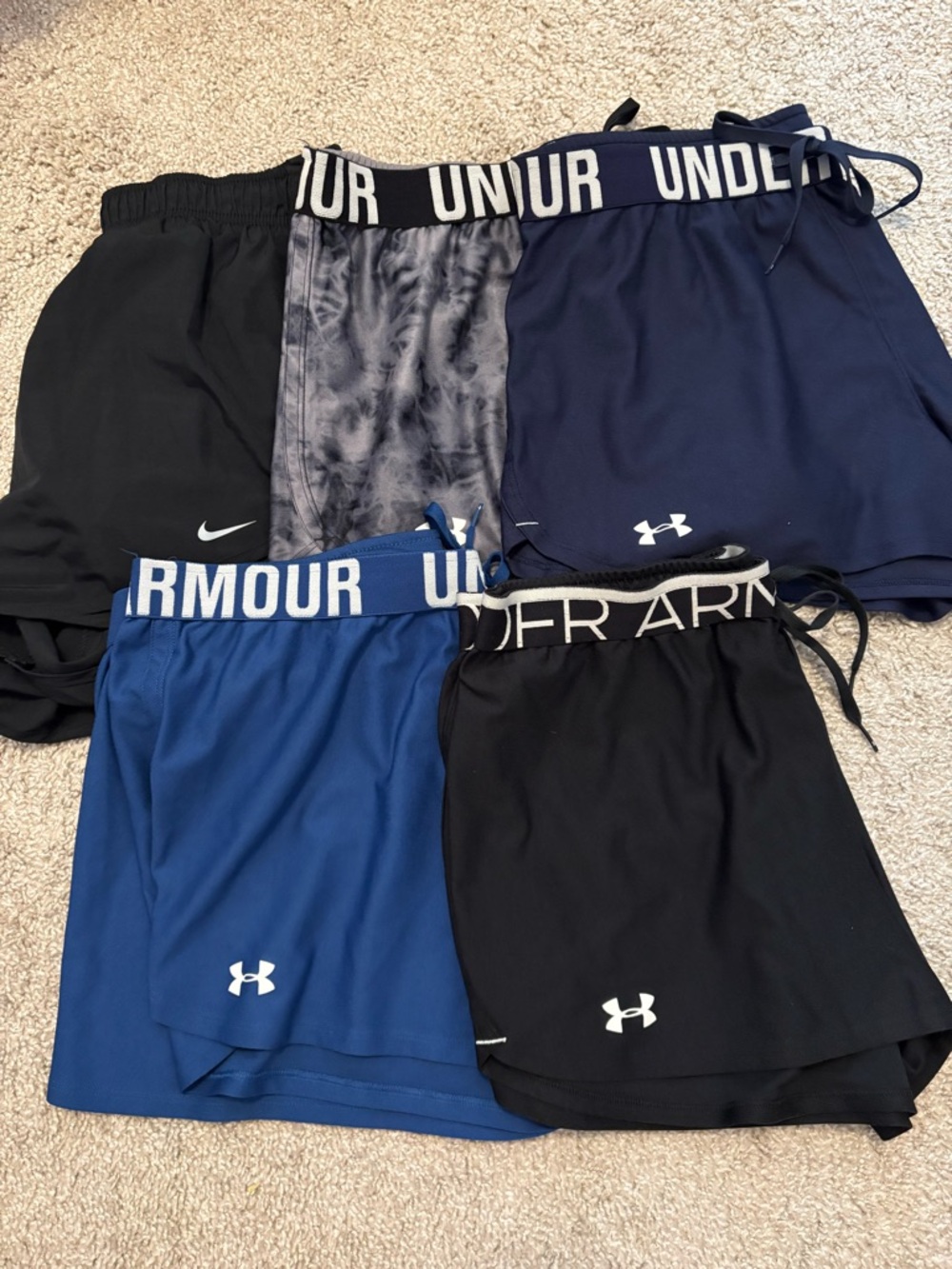 Women's Athletic Shorts Set - Black, Navy, Blue, Gray